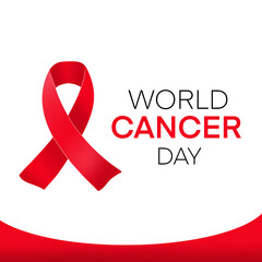 World Cancer Day Awareness Ribbon. Vector illustration.
