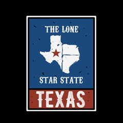 Obraz na płótnie Canvas illustration vector of texas vintage design with grunge style perfect for t-shirt, typography etc