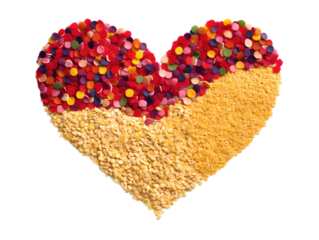  Sprinkles shaped into heart