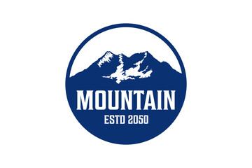 Mountain logo peak silhouette vector template