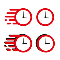 Icon Clock red