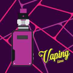 Colored vaping time concept electronic cigarette Vector