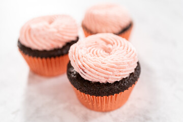 Chocolate strawberry cupcakes