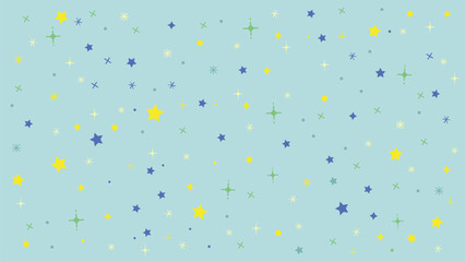キラキラした星が輝く青い星空のベクター背景画像