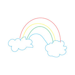 Isolated colored rainbow kid sketch Vector