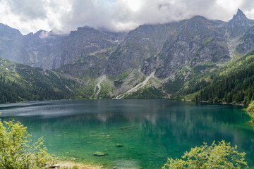 Naklejka na ściany i meble Morskie Oko the second largest lake in the Tatra Mountains, Poland