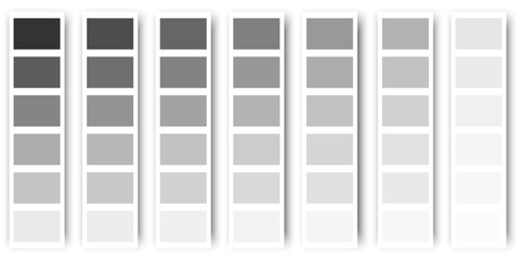 Grey colors palette. Color shade chart. Gray tones. Vector illustration. stock image.