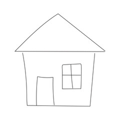 Fototapeta premium Isolated colored house building kid sketch Vector