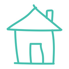 Isolated colored house building kid sketch Vector