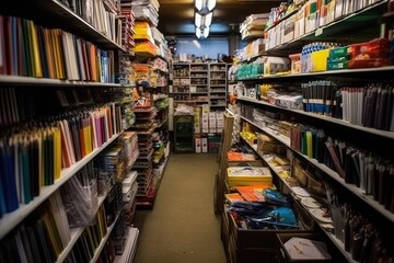 Fototapeta premium photo of inside empty stationary shop Photography