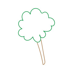 Isolated colored tree kid sketch Vector