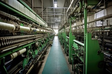 photo of inside textile factory line production view Photography