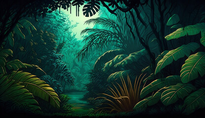 Fototapeta na wymiar jungle art generated with Ai generator