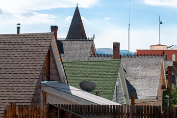 Roofs in the historic mining town of Leadville, Colorado