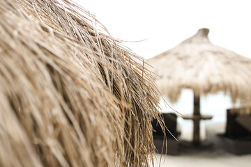 Close up of beach umbrella