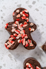 Christmas cookie-cutter peppermint fudge