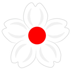 red white flower/Sakura flag  Japan