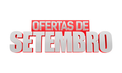Ofertas de Setembro, selo 3d para promoções de Varejo