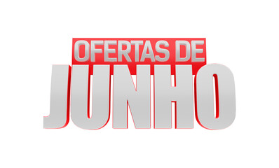 Fototapeta premium Ofertas de Junho, selo 3d para promoções de Varejo