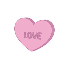 Isolated colored heart shaped candy icon Vector