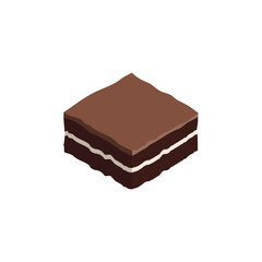 Isolated colored chocolate brownie candy icon Vector