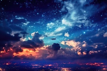 Fototapeta na wymiar beautiful sky and clouds night photoraphy Generated AI