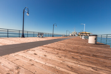 The Santa Monica Pier completely empty during the pandemic