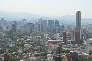 Aerial view of Mexico City in a sunny day