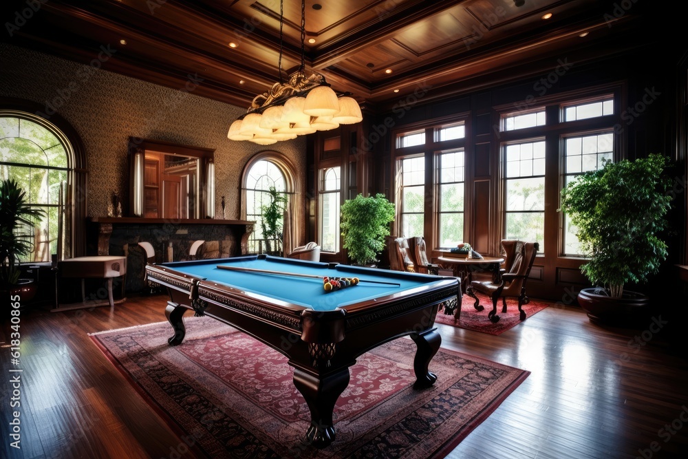 Wall mural billiard room decoration design ideas photoraphy generated ai