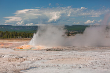 The Grand Prismatic Spring in Yellowstone National Park is the largest hot spring in the United States, and the third largest in the world