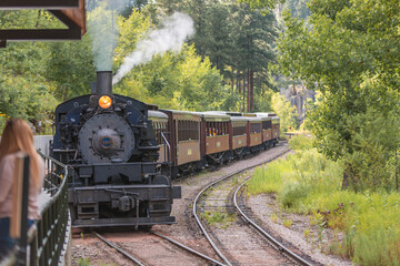 Old steam locomotive train