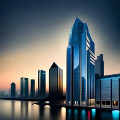 modern city skyline. Generative AI