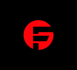 Letter F logo design in circle red