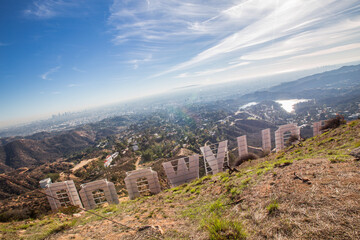 The back of the Hollywood sign in California