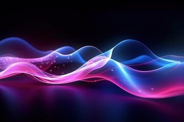 Obraz premium abstract futuristic background with pink blue glowing neon moving high speed wave lines and bokeh lights. Data transfer concept Fantastic wallpaper