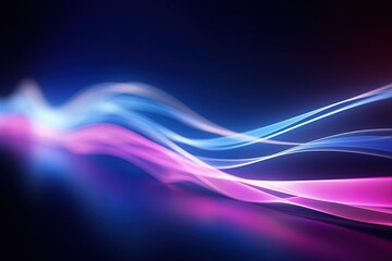 Naklejka premium abstract futuristic background with pink blue glowing neon moving high speed wave lines and bokeh lights. Data transfer concept Fantastic wallpaper