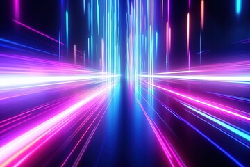 Fototapeta na wymiar abstract futuristic background with pink blue glowing neon moving high speed wave lines and bokeh lights. Data transfer concept Fantastic wallpaper