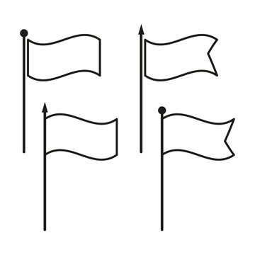 flag icon. Waving flag on a stick icon. Vector illustration. stock image.