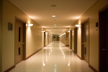empty hospital hallway night view photography