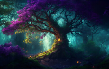 Obraz na płótnie Canvas Fantasy Mystical Forest