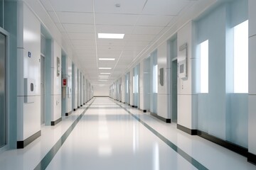 Obraz premium empty hospital hallway photography