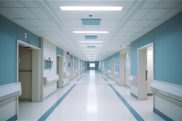 Naklejka na ściany i meble empty hospital hallway photography