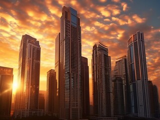 Сity with skyscrapers, generative AI