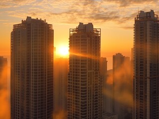 Сity with skyscrapers, generative AI