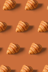 Pattern of croissant with dark beige color design