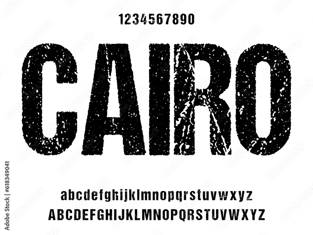 Poster cairo, condensed display font vector with alternates and ligatures.