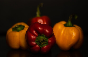 Dark food photography of bell pepper