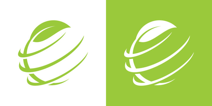 logo design nature global icon vector inspiration