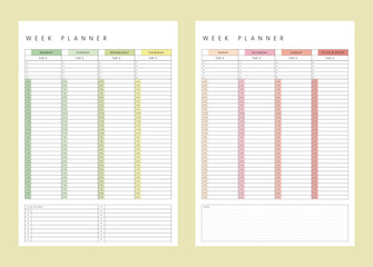 Week Planner. Pastel) 