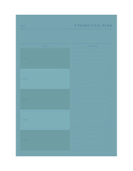5 years goal planner. (Ocean)